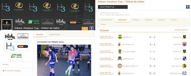 Crear página web de torneo de fútbol