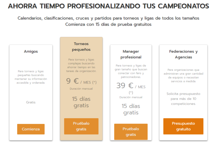 planes competize organizador torneos