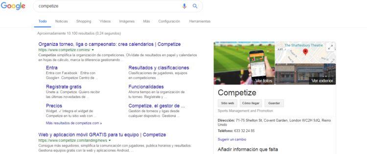 Promocionar web de torneo con Google MyBusiness