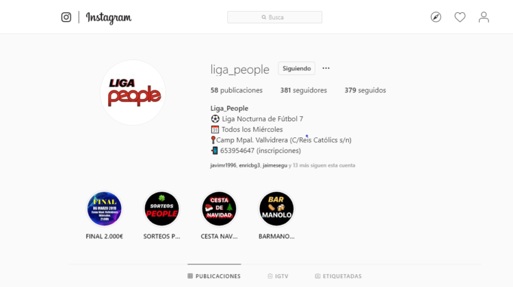 Promocionar torneos en Instagram