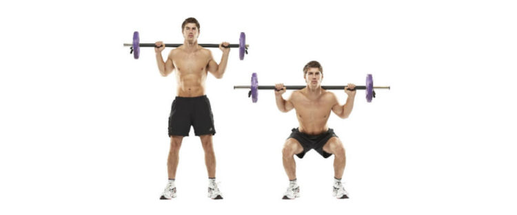 Entrenamiento de sentadillas con barra