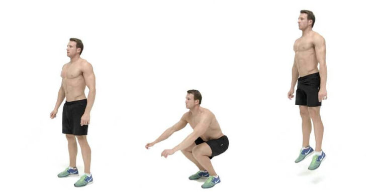 Sentadillas con salto para la mejora del tren inferior