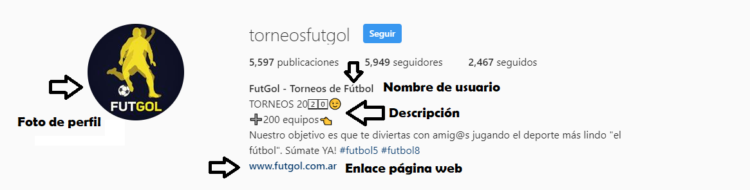 Optimizar perfil de Instagram para Torneos 