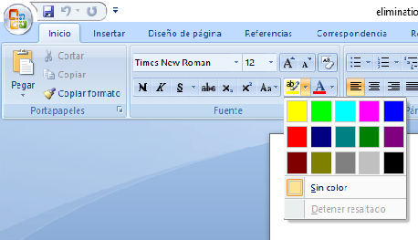 subrayar cuadro eliminatorias de equipos