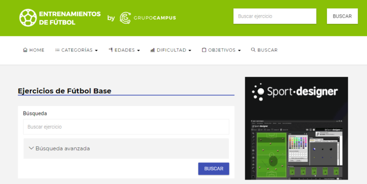 Página web entrenamientos de fútbol, recursos para entrenadores de fútbol