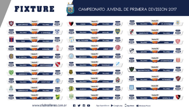 Fixture calendario para torneos de fútbol para equipos