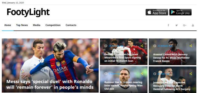 FootyLight fútbol en vivo internacional