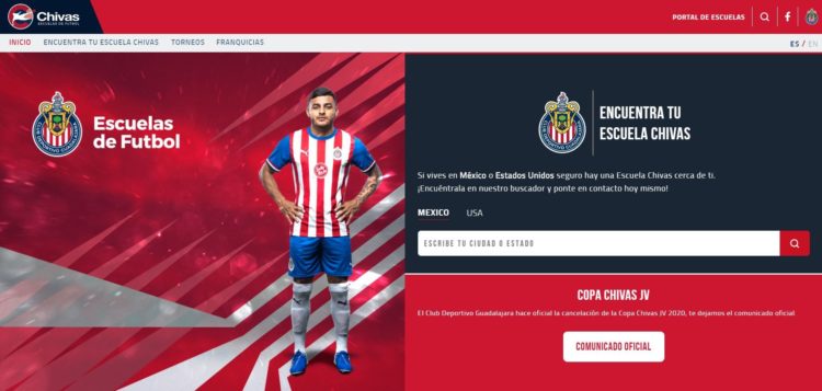 Academias de soccer del club deportivo Chivas