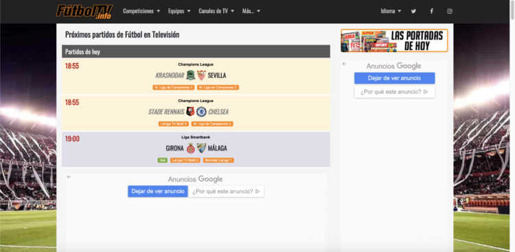 Fútbol en la tele - FutbolTV