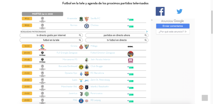 Anzai Ajustable ~ lado Fútbol en la tele 📺 Partidos hoy en TV: LaLiga, Champions • Competize