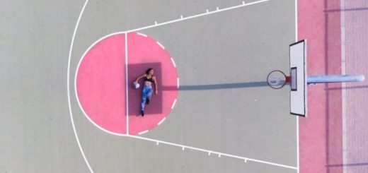 vista cenital de cancha de baloncesto