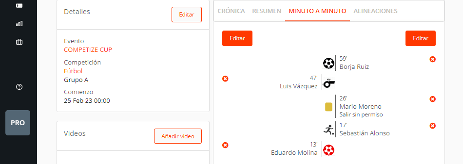 Actualizar marcadores y resultados de fixtures con cronómetro al minuto