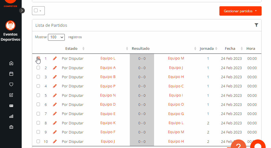 Asignar árbitros para pitar, arbitrar los partidos