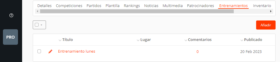 Calendario de entrenamientos para atletas, deportistas, jugadores