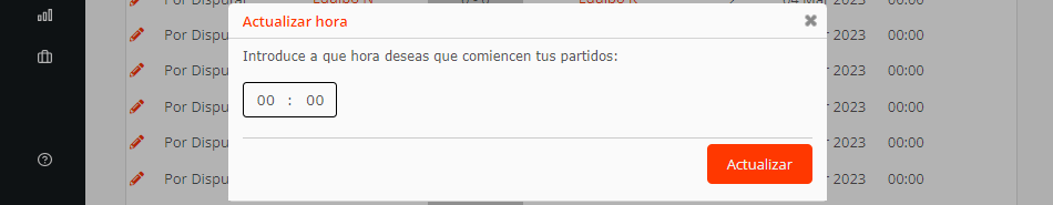 Cambiar horarios y aplazar partidos en el calendario del torneo