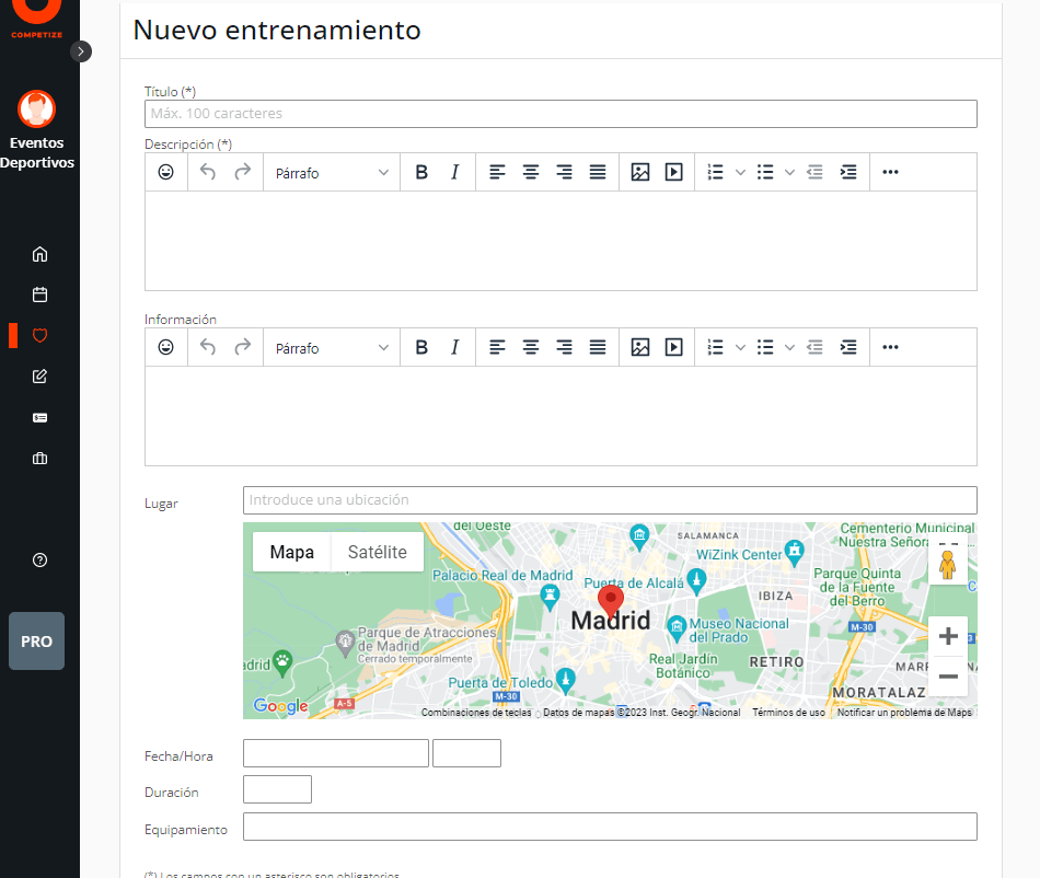 Crear entrenamientos con ejercicios para atletas, deportistas y jugadores