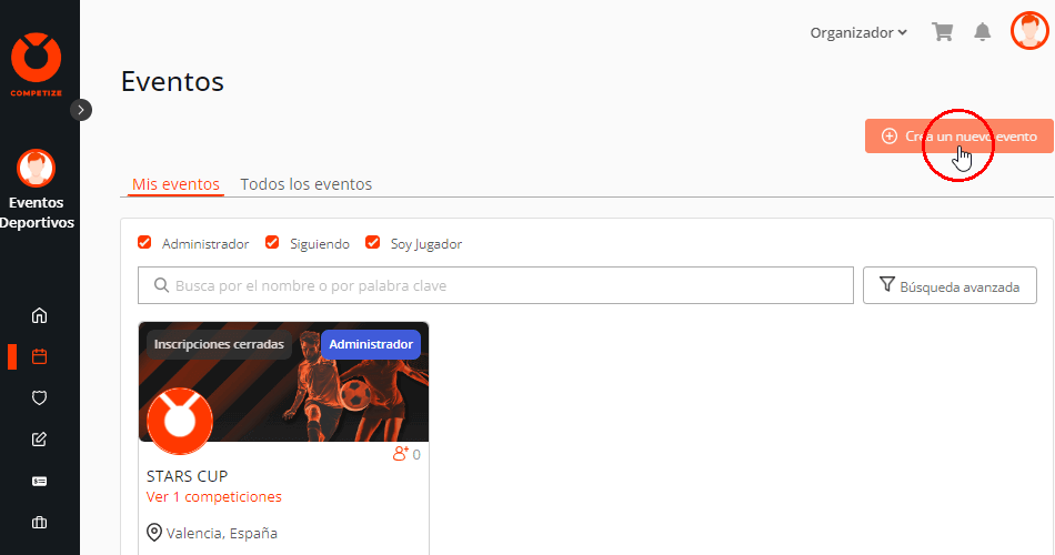 Crear eventos deportivos con un gestor de torneos y ligas