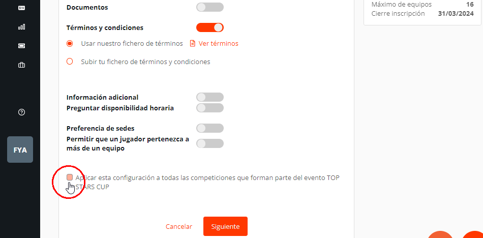 Disponibilidad horaria y preferencias de sedes en inscripciones