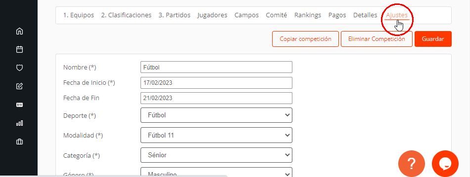 Editar competiciones y sus sistemas de juego con grupos o eliminaciones