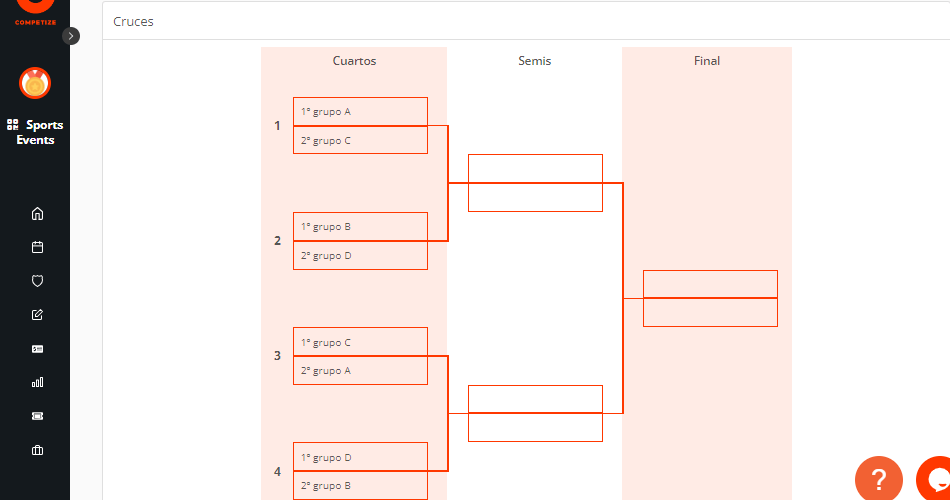 Editar eliminatorias y partidos de eliminación en el cuadro del torneo