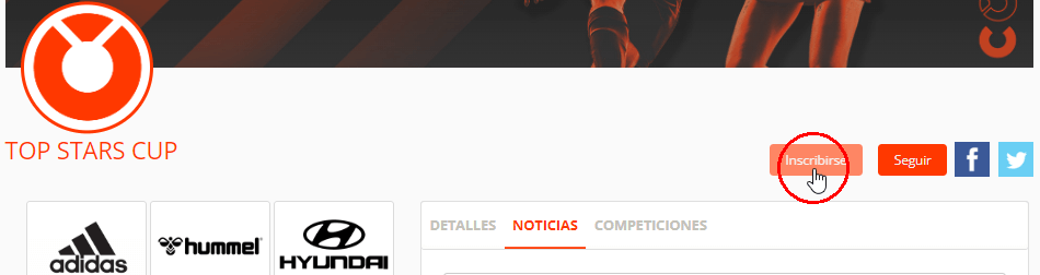 Inscribirse online en torneos, ligas y campeonatos