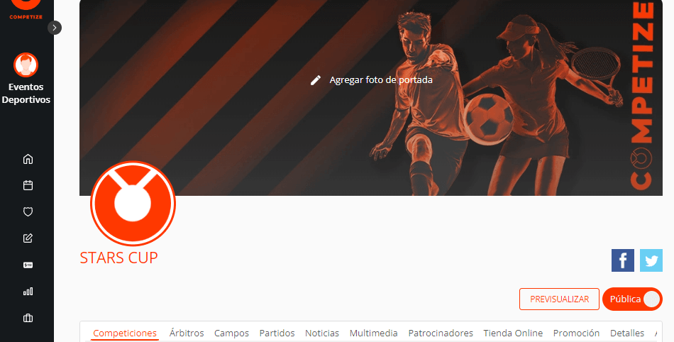 Página web del torneo, liga o campeonato deportivo