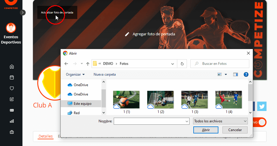 Perfil de clubes deportivos de baloncesto, tenis, voleibol