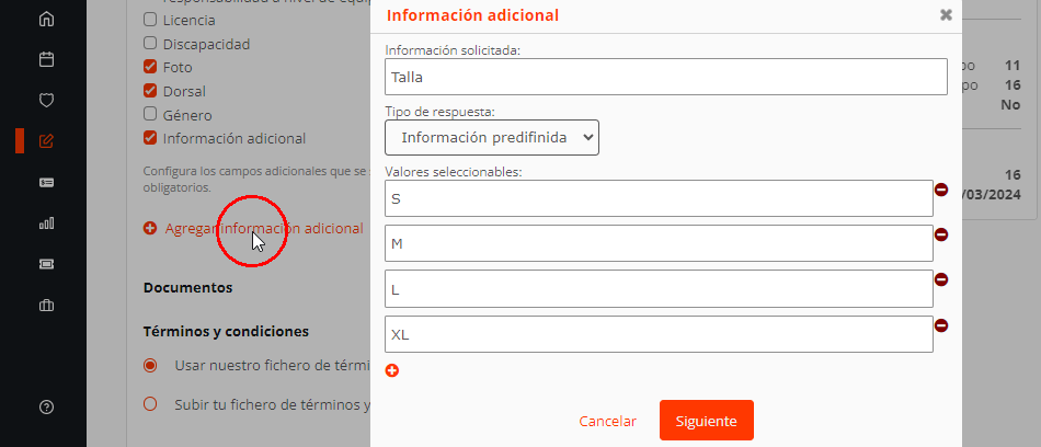 Recoger datos de jugadores del torneo o liga