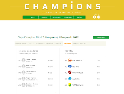 Integração do Competize no site de Champions Torneos